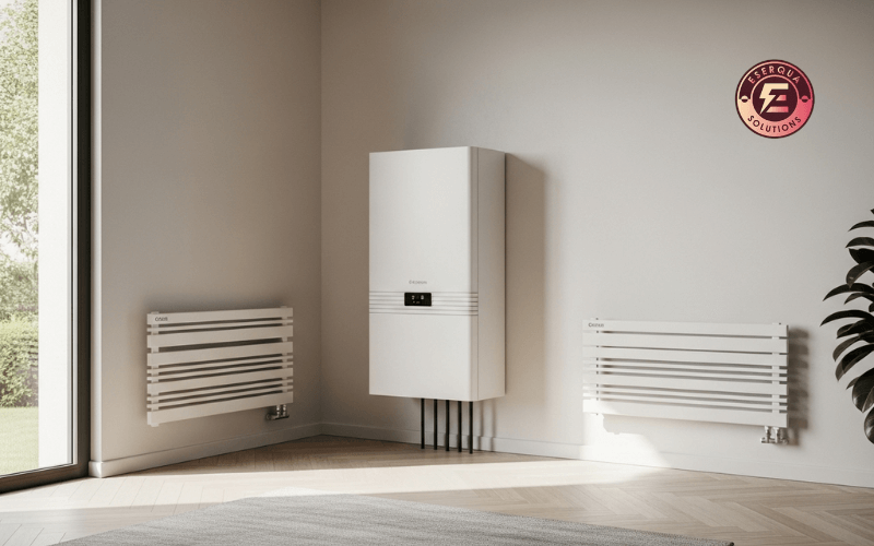 sistema aerotermia radiadores instalacion vivienda eficiencia energetica